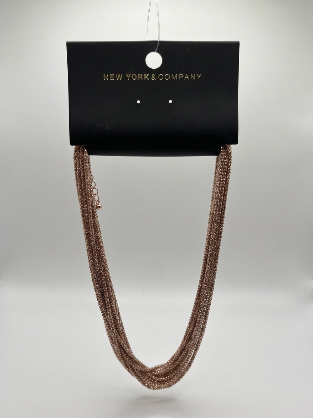 New York & Company Rose Gold Multi Strand Chain Necklace NWT - Picture 3 of 3